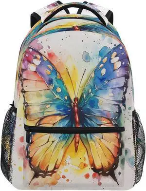 Abstract Vintage Butterfly Colorful Backpack School Bags Bookbags for Teen Kids Travel Laptop Daypack Bag