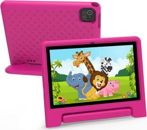 Kids Tablet 10 inch, Android 13 Tablet for Kids with Google Kids Space, Pre-Installed Educational Apps and Parental Control, Gift for Kids, 2+32GB Storage, 5000mAh, EVA Case (Pink)