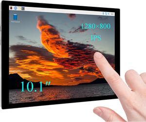 UeeKKoo 10.1inch Capacitive Touchscreen for Raspberry Pi,1280x800 Pixel HDMI Portable Monitor IPS LCD for Raspberry Pi 5/4B/3B+/3B/Zero W/2W/ Zero 2WH/Win11/10/8.1/8/7/Jetson Nano,etc. Driver Free