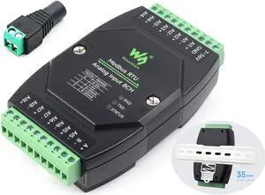 Industrial 8-Ch Analog Acquisition Module, 12-bit High-Precision, DC 7~36V Wide Voltage Power Supply, Modbus RTU Protocol,8-CH Current Mode, 0~20mA (Modbus RTU Analog Input 8CH)