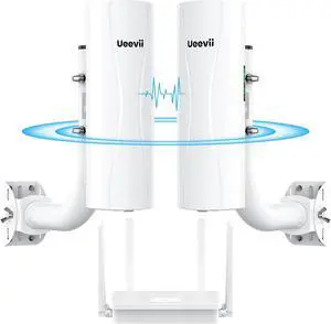 Point-to-Point Wireless Bridge System CPE688KIT, with WiFi 6 AX3000 Router, Adjustable Installation Brackets, 5KM Range, Dual Gigabit Ports, 24V/48V POE Power Supply  Complete Wireless Bridge Kit