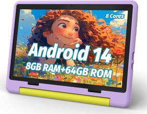 URAO Kids Tablet, Android 14 Tablet for Kids 10 inch, Toddler Tablet Octa-Core 64GB 1TB TF Card Expandable,Children's Tablet with Case, WiFi Tablet Parental Control, Dual Camera, Great Gift for Kids