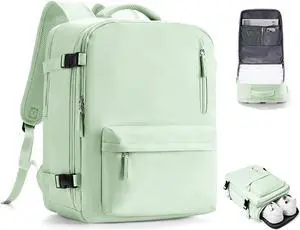 VGCUB Travel Backpack for Women Men for Spirit Airlines Personal Item Bag 18x14x8 Inches Laptop College Backpack,Waterproof Carry on Flight Approved Work Backpack Mochila de Viaje,Large Mint green