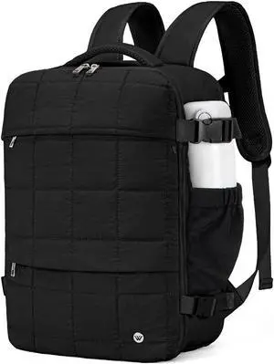 WESTBRONCO Travel Laptop Backpack for women 17.3 inch Travel Backpack Carry on Flight Approved Puffy Travel Weekender Bags for Women with Shoes Bag & Cosmetic Bag