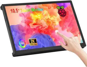 wisecoco 10.5 Inch Touchscreen Monitor for Raspberry Pi 2560x1600 2K OLED Display for RPi 5/4B/3B CM3+/4 HDMI Port Supports Jetson Nano/Windows