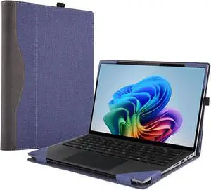 XISICIAO Case for Microsoft Surface Laptop 7 13.8" (2024 Released) (Model: 2036), Detachable Notebook Sleeve, Computer Bag Protective Cover PU Shell with Heat Dissipation Hole (Blue)