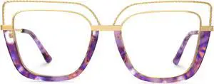 Zeelool Stylish Oversize Cat Eye Blue Light Glasses for Women Computer Glasses Ornella ZJGX370408-01 Purple