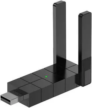 WiFi Adapter for Desktop PC, Wireless Adapter Wide-Coverage Dual Band 2.4GHz 400Mbps and 5GHz 867Mbps, USB 2.0, Dual High Gain Antenna, Supports Windows 10/11, Plug and Play 1300Mbps