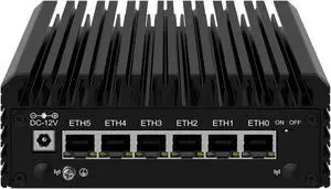 ZHIANN 6 Ports Firewall Micro Appliance/Mini PC, 12th Gen Alder Lake N200 Quad Core Firewall Mini PC with 6x2.5G i226-V LAN DDR5 RAM, Support AES-NI VPN OPNsense, Barebone