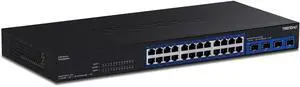 TRENDnet 28-Port Multi-Gig Switch, TEG-S50284, 24 2.5Gb RJ45 Ports, 4 x 10G SFP+ Ports, NDAA TAA Compliant, Lifetime Protection, 200Gbps Switch Capacity, Rack Mount Ready, Black