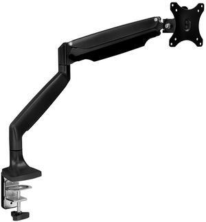 Mount-It! Single Monitor Arm Desk Mount | Gas Spring Monitor Arm | Full Motion Articulating Height Adjustable | Fits 21 22 23 24 27 30 32 Inch VESA Compatible Computer Screen | Clamp and Grommet Base