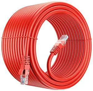 Maximm Cat 6 Ethernet Cable 250 Ft, 100% Pure Copper, Cat6 Cable LAN Cable, Internet Cable, Patch Cable and Network Cable - UTP (Red) 250 Feet