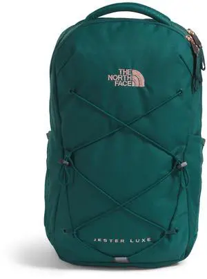 The North Face Women's Jester Luxe Everyday Laptop Backpack, Deep Nori/Burnt Coral Metallic, One Size