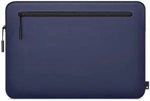 Incase Compact Laptop Sleeve with Flight Nylon - 16-inch MacBook/Laptop & iPad/Tablet Sleeve - Faux Fur Lining, Lightweight, Durable, Weather Resistant, Slip Pocket for Accessories - Navy