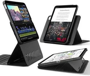 ESR for iPad Air 11 Inch Case M2(2024), iPad Air 6th/5th/4th Gen Case (2024/2022/2020), Removable Magnetic Cover, Adjustable Portrait/Landscape Stand with Raised Screen View, 9 Standing Angles, Black