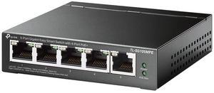 TP-Link TL-SG105MPE | 5 Port Gigabit PoE Switch | Easy Smart Managed | 4 PoE+ Ports @120W, w/ 1 Uplink Gigabit Port | QoS, Vlan, IGMP & LAG | Fanless | PoE Auto Recovery
