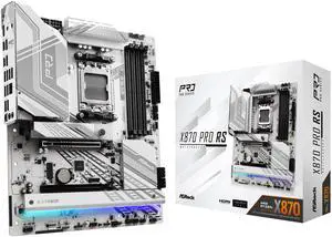 ASRock X870 Pro RS AMD Ryzen Socket AM5 ATX Motherboard DDR5 DIMMs 8000 MHz 256 GB PCIe Gen5 SATA3 6.0 Gb/s