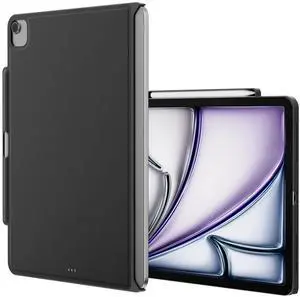 SWITCHEASY CoverBuddy for 2025 M3 & 2024 M2 iPad Air 13" - Magic Keyboard Compatible Case for iPad Air, Enhanced Thickness & Heat Dissipation [Keyboard Not Included] - Black (Leather)