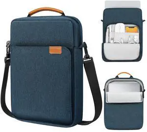 MoKo 12.9 Inch Tablet Sleeve Bag, Fits with 13 Inch New iPad Pro M4 & Air M2 2024,iPad Pro 12.9 M2&M1,Surface Laptop Go 12.4,Galaxy Tab S8+/S9+ 12.4,Handle Carrying Case with Shoulder Strap, Indigo