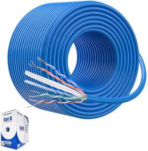 Cable Matters [UL Listed] 10Gbps in-Wall Riser Rated (CMR) 23AWG Bare Copper Cat6 Ethernet Cable - 500ft, Cat 6 Ethernet Cable Spool, Cat 6 Cord Bulk, Blue