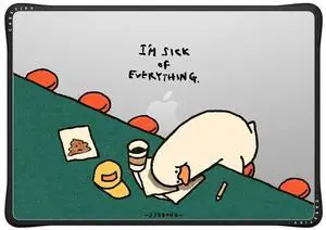 CASETiFY Impact MacBook Air 15" (M2-M4) Case [Cushioned Impact Corners/Scratch-Resistant/Anti-Slip Grip] - I'm Sick of Everything - Clear Black