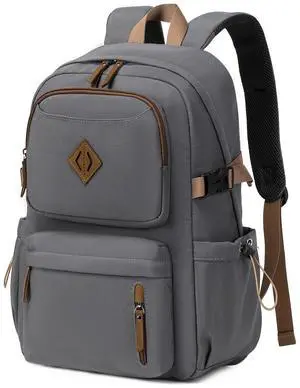 AO ALI VICTORY laptop backpack 15.6 inch anti theft travel backpacks for men and women large college bookbag work business daypack middle high school bag for girls boys teens students grey