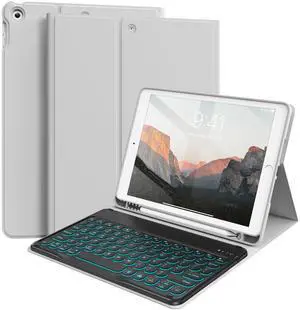 BQDIYOO Keyboard Case for iPad 9th/8th/7th Generation(2021/2020/2019) Detachable Wireless Bluetooth Keyboard Case for 10.2 inch iPad 9/8/7 Cover with Pencil Holder Auto Wake/Sleep, Gray