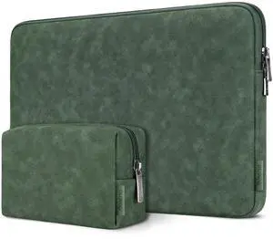 DOMISO 17.3 inch Laptop Sleeve Water-Resistant Carrying Case with Accessory Bag for 17.3" MSI GS73VR Stealth Pro/HP Envy 17/LG Gram 17"/ROG Strix GL702VS,Dark Green