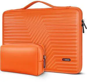 DOMISO 17 inch Laptop Sleeve with Handle Shockproof Waterproof EVA Protective Case for 17.3" Dell Inspiron/MSI GS73VR Stealth Pro/IdeaPad 320 321/HP Envy 17/LG Gram 17"/ROG Strix GL702VS, Orange