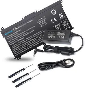 Emaks Battery HT03XL and Charger 45W for HP 15-CS 15-DA 15-DB 15-DW 15-DY 15-EF:15-ef0023dx ef0021nr ef0875ms 15-cs3055wm 15-cs3075wm 15-dy2024nr 15-dy1751ms dy1731ms dy0013dx dy1036nr