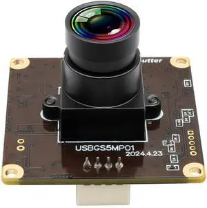 Webcamera usb 5mp Global Shutter USB Camera Module for Computer 60fps High Speed PC Camera Mini UVC USB2.0 Lightburn Camera for Laser Engraver Wide Angle Mini-Sized Webcam for Linux, Windows, Android
