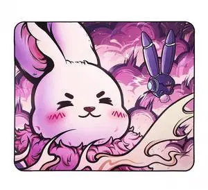 Mouse Pads EspTiger SheSheJia (480 x 400 x 4mm) Standard Size SlimFlex Water (Liquid) Repellent Fabric Smooth Cloth Large Gaming Mousepad  Pink Rabbit Bunny Design
