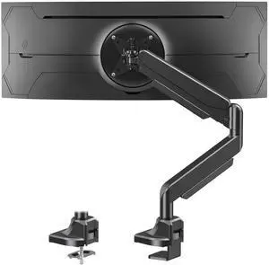 ErgoFocus Single Monitor Desk Mount for Max 49", Premium Arm Hold up to 33lbs Ultrawide Computer Screens, Full Motion Gas Spring Heavy Duty Adjustable VESA 75x75/100x100mm
