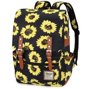 FEWOFJ Sunflower School Backpack for Girls, 15.6" Laptop Backpacks College School Bookbags Casual Daypack