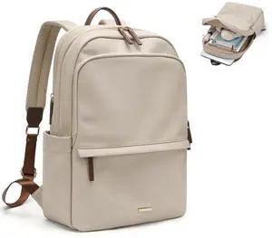 GOLF SUPAGS Women Laptop Backpack Casual Daypack for Work Travel College Backpack Purse Fits 14 Inch Notebook (Apricot)