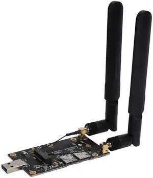 NGFF (M.2) to USB 3.0 Adapter, M.2 B Key Converter to USB 3.0 Reader Card Push Connector with SIM Card Slot Antenna Connector for 3G/4G/5G Module