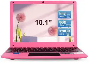 ZHAOHUIXIN Portable Mini Education Laptop Computer with in tel Celeron N4020 CPU 8GB RAM 128GB SSD HD IPS Screen, Laptop Computer for Learning, Office Work(Pink, 8GB+128GB)