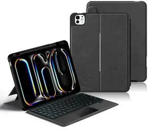 kaidisen Backlit Keyboard Case for iPad A16 11" (11th Gen, 2025) /iPad 10th Generation 10.9 inch 2022 Case with Touchpad Backlight Portrait Mode Magnetic Detachable Touch Keyboard