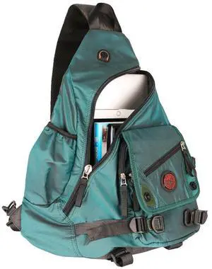 Kawei Knight Large Sling Bag Laptop Backpack Cross Body Messenger Bag Shoulder Travel Rucksack (A-Dark Green)