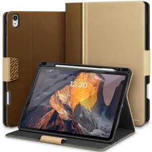 KingBlanc for iPad Air 13-inch Case (M3 2025/M2 2024) with Pencil Holder, PU Leather Durable Protective Stand Folder Cover, Auto Wake/Sleep, Multi-Angle for Viewing/Typing, Magnetic Clasp, Beige