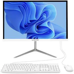 LCOEVOI All-in-one Desktop Computer, 22" FHD Display N5095 Quad Core 16G RAM 512G SSD ROM PC, Liftable Arm Rotatable Monitor WiFi Bluetooth Connection Desktop for Home Study Office Gaming (White)