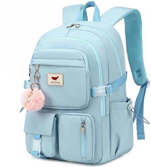 Laptop Backpack 15.6 Inch Kids Elementary Middle High School Bag College Backpacks Anti Theft Travel Back Pack Large Bookbags for Teens Girls Women Students (Blue)