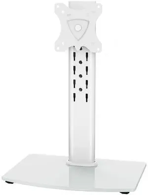 MOUNT PRO Single Monitor Stand Fits Max 32 inch Screen, Free-Standing Computer Desk Stand, Display Mount with Height Adjustable, Swivel, Tilt, Rotation, VESA Monitor Stand 100x100, White