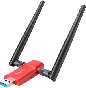 Nineplus Wi-Fi 6 1800Mbps 802.11ax USB 3.0 Wireless Adapter with PC WiFi Antenna for Win11/10 WiFi Dongle for Desktop and Laptop Gaming Internet Network Card