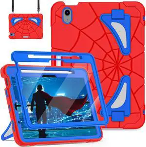 Case for iPad Air 11 Inch Case M2 / M3 (2024/2025) iPad Air 5th/4th Generaton 10.9 Inch (2022/2020) 6th Generation 2024 Cover for Kids with Pen Holder Screen Protector Thickned Cornor, Red Blue