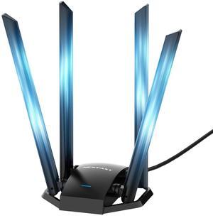 NEWFAST AC1300 Mbps USB WiFi Adapter for Desktop PC 2.4G/5G Wireless Network Adapter with 4 Dual Band Antennas, USB 3.0 WiFi Dongle for Desktop PC Supports Windows XP/7/8/8.1/10/11(NF-U329)