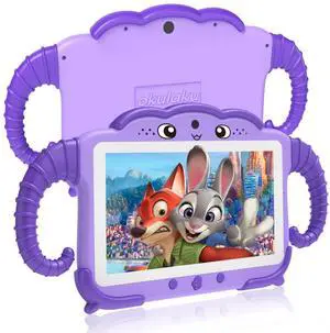 Kids Tablet 7 inch Toddler Tablet for Kid Child 32GB with Case Included, Learning Computer PC with WiFi for Boys Girls Android Octa-Core System with Dual Camera Parental Control YouTube GMS (Purple)