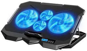Laptop Cooling pad for MSI Thin A15 15 GF63 GF65 Katana Cyborg Modern Summit Raven Sword Prestige Pulse Series 14-17 inch Laptop, Cooler with 4 Fans, LCD Display Screen, 2 USB-A Port