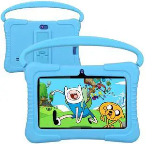 QISTOQI Kids Tablet, 7 inch 32GB Android Tablet for Kids, Toddler Tablet with Bluetooth, WiFi, Parental Control, Dual Camera, GMS, Shockproof Case, Kids App Pre-Installed (Blue)