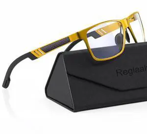Reglaaly Blue-Light-Blocking-Glasses Men/Women Gaming Glasses Computer Screen Eyeglasses Metal Frame